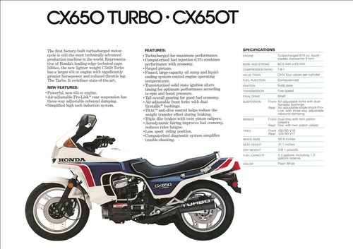 Honda brochure cx650 turbo - honda,
