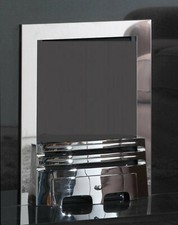 REPLACEMENT GAS FIRE POLISHED CHROME CAST IRON 16" FRET 3 PIECE MAGNETIC TRIM 