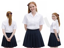 Kids Girls White Short Sleeve