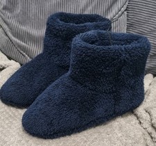 Size 9 Mens Slipper Boots Navy Blue Booties