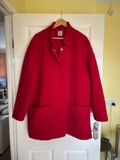 TU Ladies red teddy wool mix coat size 20
