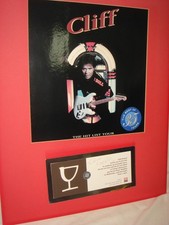 CLIFF RICHARD large 1994 flyer + a signed dedicated Wembley invitation mounted