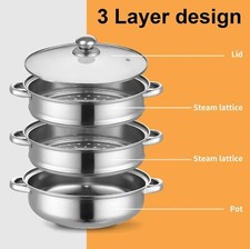 3 Tier Stainless Steel Steamer