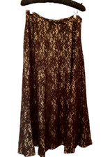 ALEXON BROWN LACE CALF LENGTH SKIRT SIZE 14 FITS 12