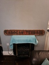 Vintage Cast Iron Street Sign. Salvage Retro ( CADOGAN TERRACE )  128 cm Long 