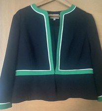 HOBBS ‘Nala’ Navy Green Piping Petite 14 Jacket 