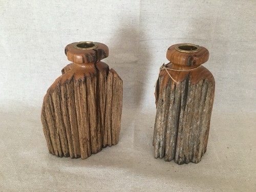 Hand turned candlestick - hand,