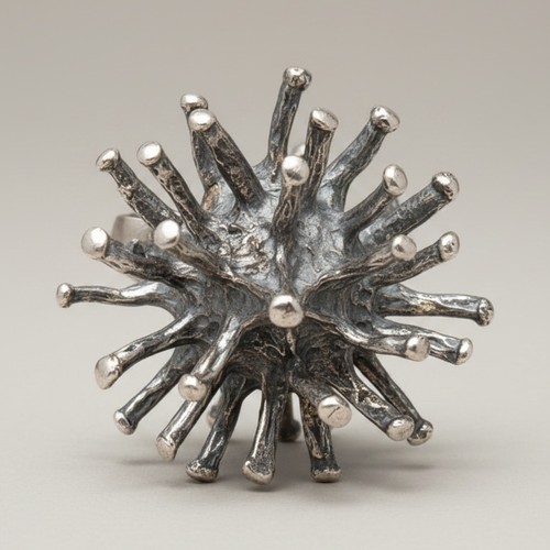 Handmade sterling silver - silver, coral
