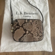 L.K Bennett 'Maggie' Small Leather Crossbody Bag - Snake Print - Used Once