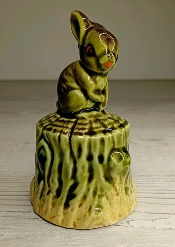 Vintage ceramic bunny stump - on,