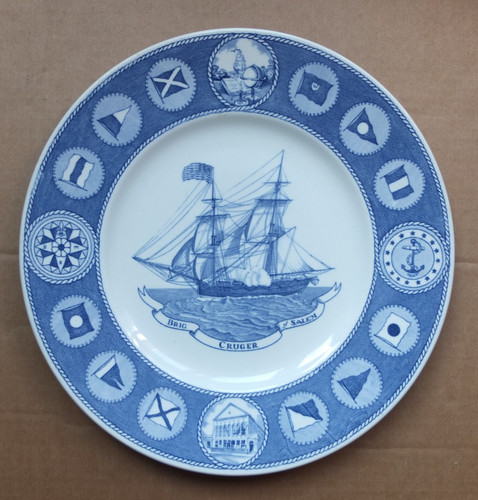 Vintage ship plate peabody - vintage,
