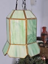 Tiffany Style Slag Glass Scalloped Green Lampshade