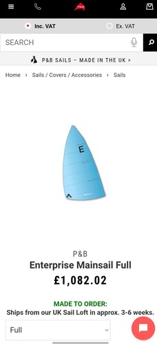 Enterprise dinghy mainsail - enterprise,