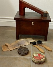 SHOE SHINE WOODEN BOX FOOT