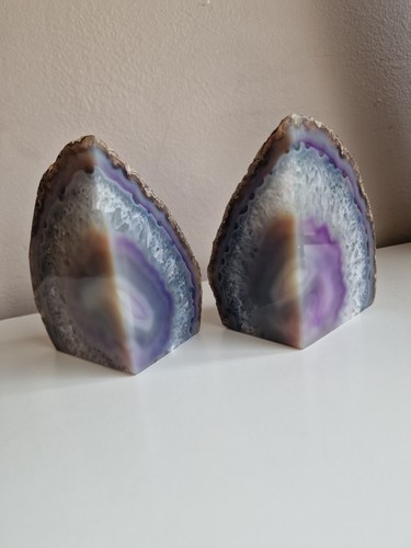 Polished purple agate crystal - purple,