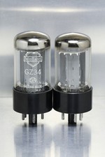 2x Mullard GZ34 Valves Tubes 1958 FAT Base Eq 5AR4 CV1377