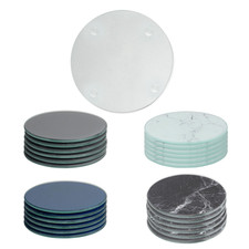 6x Round Glass Coasters 10cm