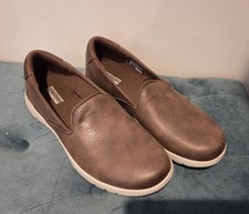 Brown SKECHERS Air Cooled GOGA Mat On The Go SHOES Loafer Flat Slip On in Size 6