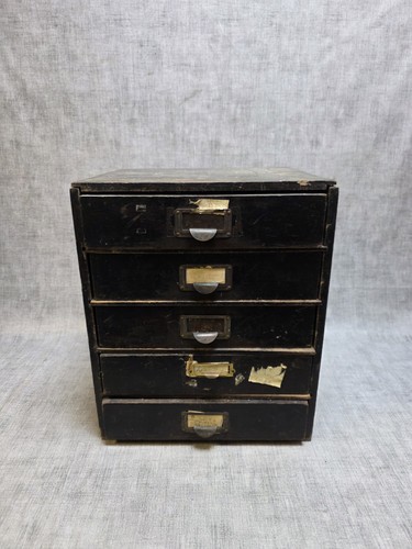 Vintage black painted wooden - painted,