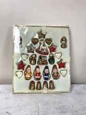 Vintage Wooden Christmas Tree Decorations Traditional Hand Painted Retro