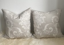 Pair (2) HANDMADE cushion covers  43cms Laura Ashley Josette Dove Grey Fabric