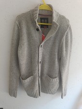musto jumper cardigan mens size medium light grey 