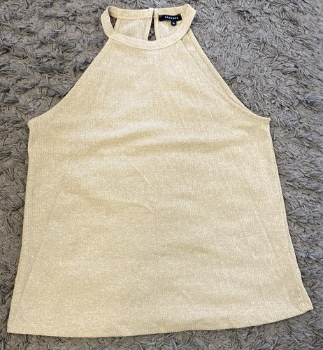 Gold sparkly halter - halter, top