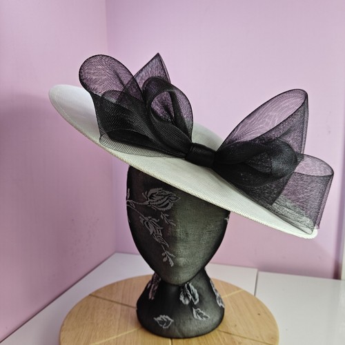 Ivory black large - black, fascinator