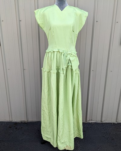 Vintage 1940s lime green - green, maxi