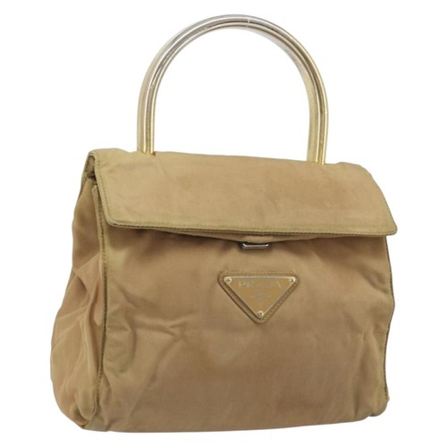 Prada hand bag nylon beige - prada,