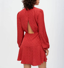 Maje Women's Dress Size 36 FR / S Jacquard Pattern Open Back MFPRO02685