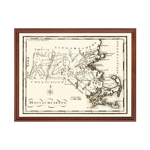 Old map massachusetts 1795 - of,