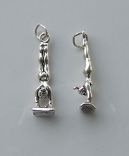 GYMNAST HANDSTAND VAULT GYMNASTICS 3D CHARM 925 STERLING SILVER 
