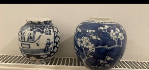 Pair vintage chinese blue - pair,