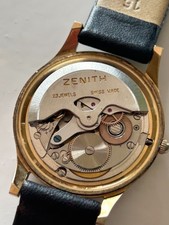 vintage zenith man watch 9 carat gold 1977