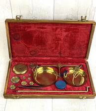Travelling Apothecary Balance Scales & Weights in Velvet Lined Box Made in India