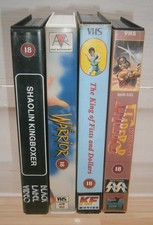 x4 Kung Fu PRE CERT VHS Int - SHAOLIN KINGBOXER  / KING OF FISTS and DOLLARS +2