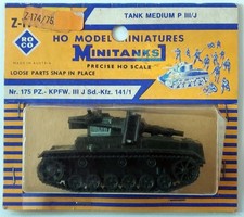 Vintage Roco Minitanks 175  German Tank Medium P III/J MIB