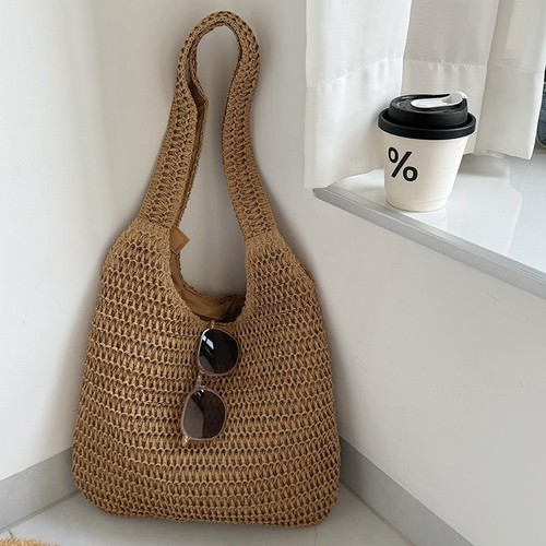 Women straw shoulder bag - women,