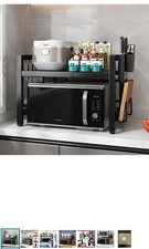 Wivico Extendable Microwave Oven Rack 2 Tier Microwave Shelf Stand...