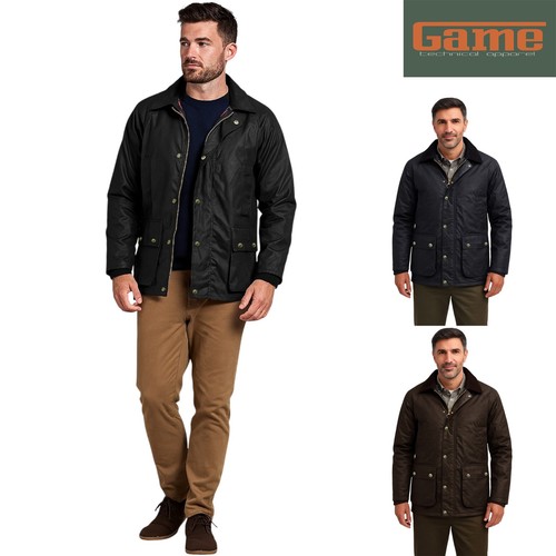 Mens game barker - wax, jacket