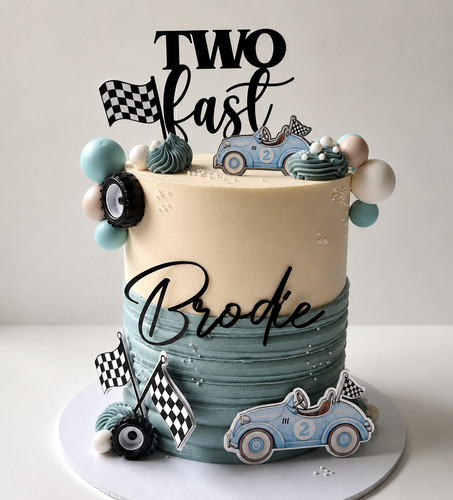 Two fast race car cake - race,