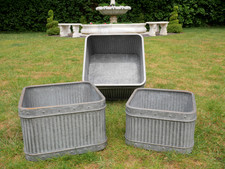 Large Square Ribbed Planters