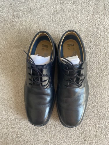 Mens black derby shoes lace - black,