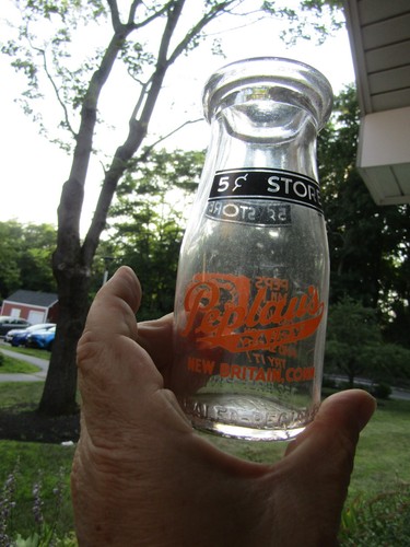 Rare antique glass milk bottle - milk,