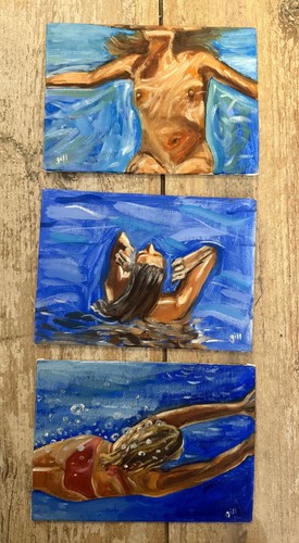 Original swimming paintings - 3,
