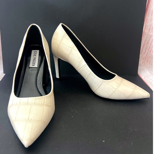 Steve madden womens cream croc - steve,