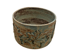Rustic green brown vine leaf - &,