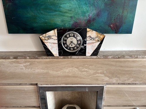 Art deco marble - mantle, clock