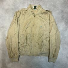 Lacoste Izod Harrington Mens Large Full Zip Checkered Lined Jacket, Beige